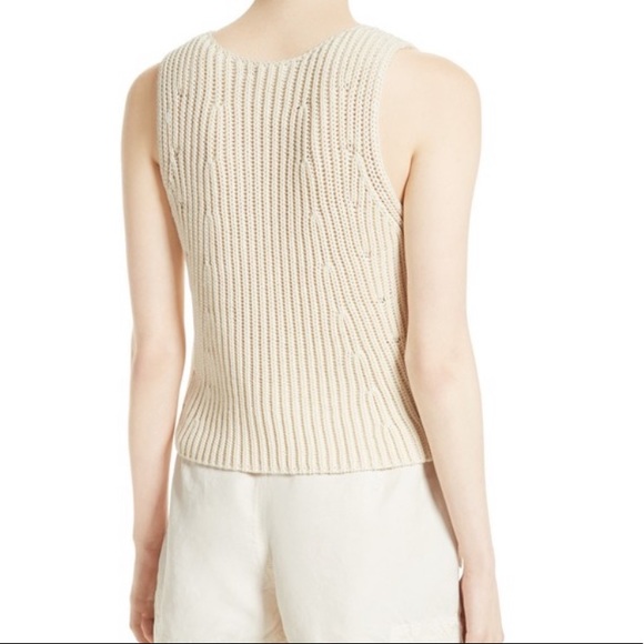 Vince Cream Ribbed Knit Tank - Picture 2 of 6